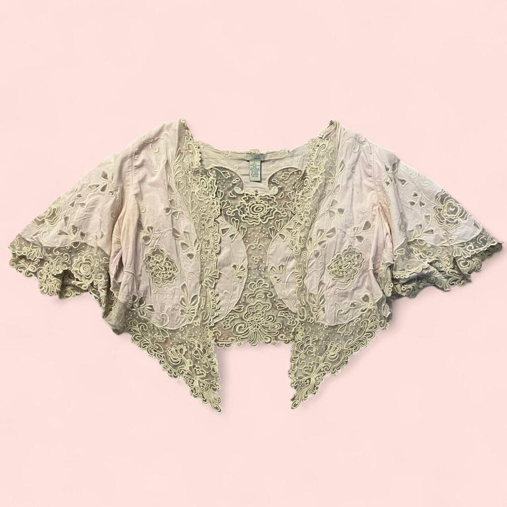 light pink lacey cardigan